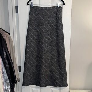 A. Giannetti Vintages Charcoal Plaid A-Line Skirt
